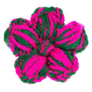 Filzperlen Blume grün lila-pink, 4x
