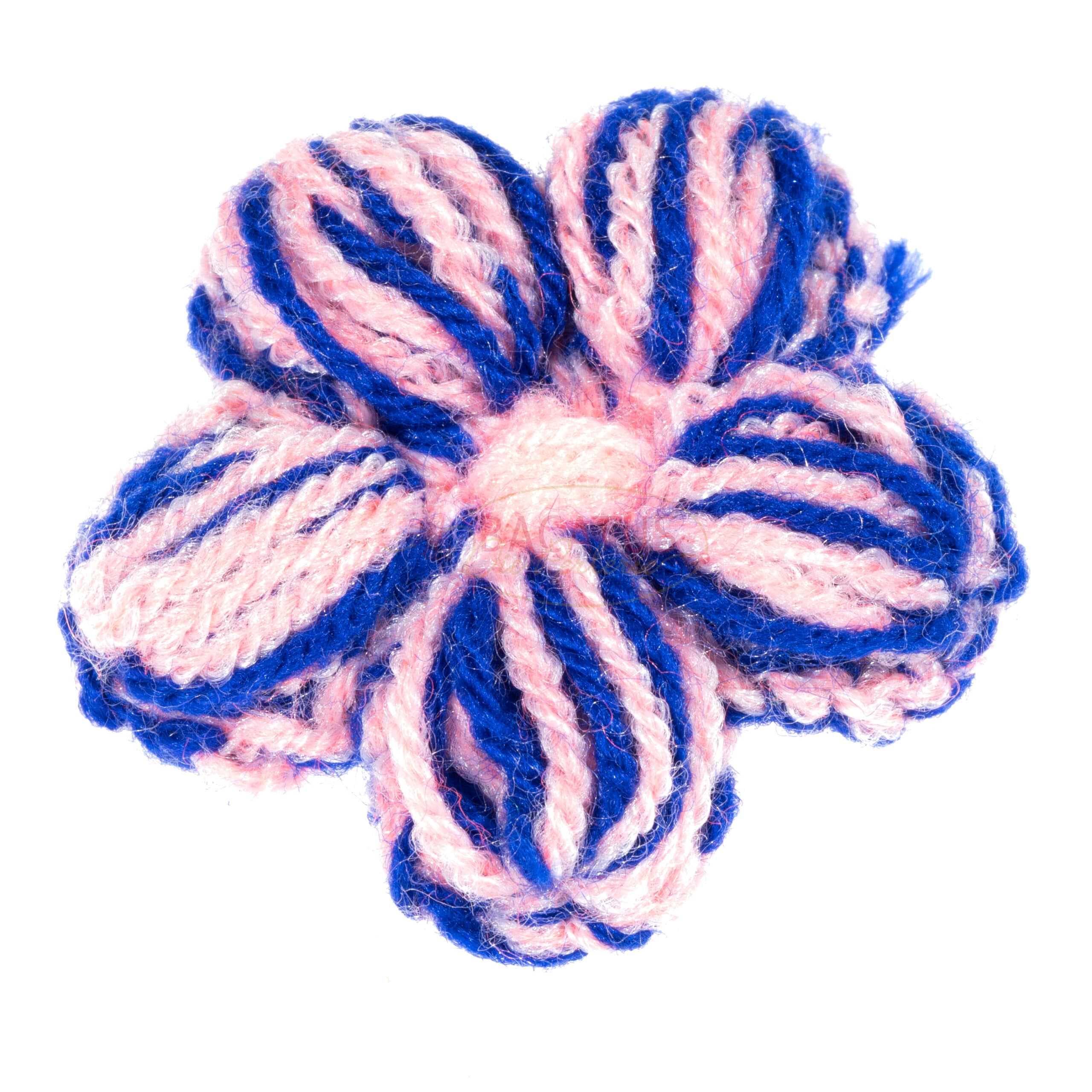 Filzperlen Blume blau pink, 4x