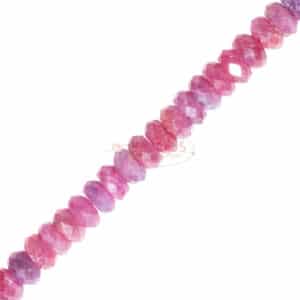 Ruby rondelle faceted 5 x 8 mm, 1 strand