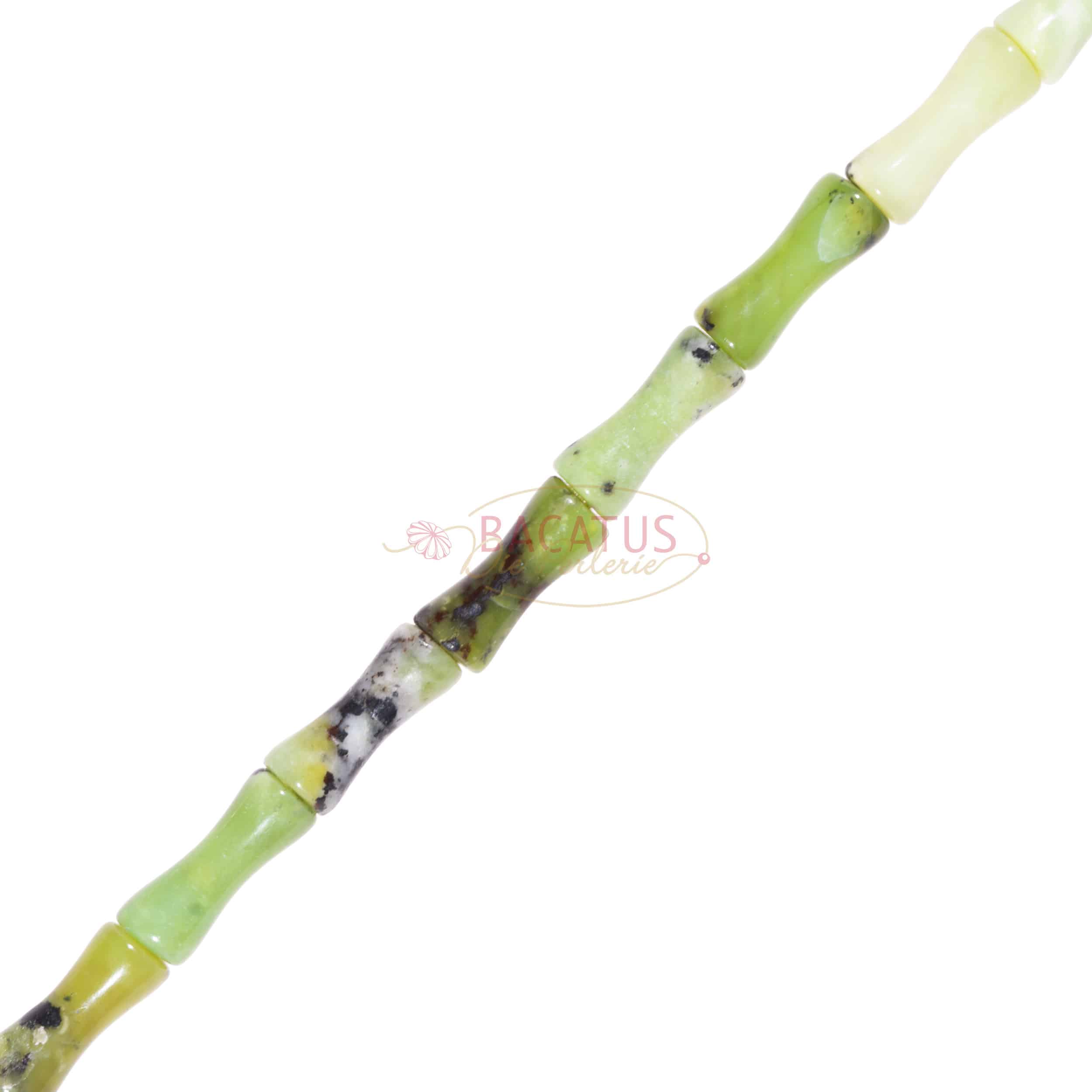Süd Jade Bambus glanz grün ca.  5x13mm, 1 Strang