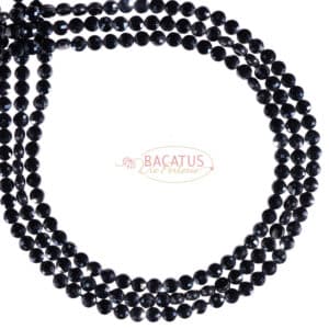 Spinel coins faceted black approx. 4mm, 1 strand