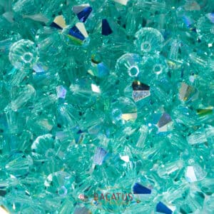 Kristallperlen Bicone PRECIOSA Carribean Sea AB – 6 mm – 20 Stück