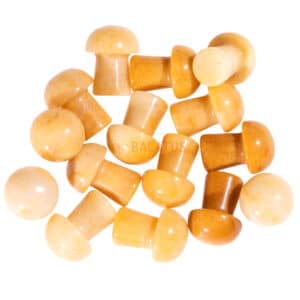 Jade Pilze glanz gelb ca. 12x25mm, 1x