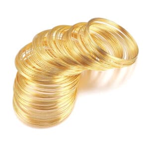 Memory Wire Spiraldraht Stahl, silber oder gold Ø 0,6 mm, 15 Loops/  Ø 60 mm