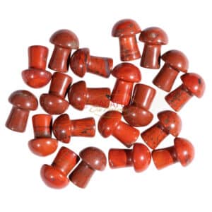 Red Stone Jaspis Pilze glanz ca. 15x20mm, 1 Stück