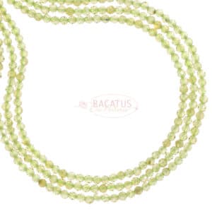 Peridot faceted round green 2 – 4 mm, 1 strand