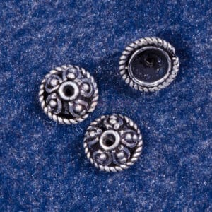 Perlkappe 925 Silber, geschwärzt „Orient“ Ø 8,4×4,3mm 1x