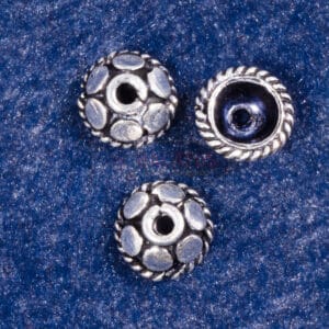 Perlkappe 925 Silber, geschwärzt „Dots“ Ø 8×3,8mm 1x