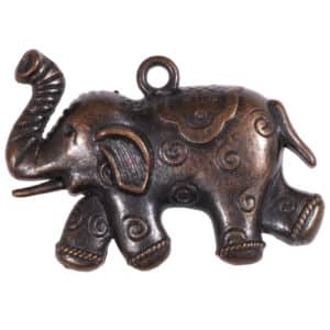 Metallanhänger « Elefant » Bronze 60x37mm, 1 Stück