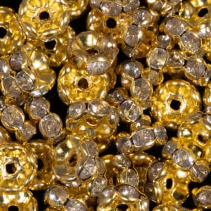 Strassrondelle Metall gold Größenauswahl, 100 Stück